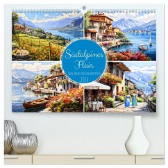 Cover Südalpines Flair - Seen, Berge und Fantasiestädte (hochwertiger Premium Wandkalender 2026 DIN A2 quer), Kunstdruck in Hochglanz
