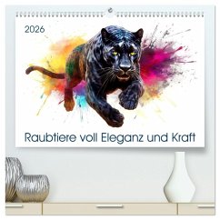 Cover Raubtiere voll Eleganz und Kraft (hochwertiger Premium Wandkalender 2026 DIN A2 quer), Kunstdruck in Hochglanz