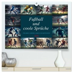 Fußball und coole Sprüche (hochwertiger Premium Wandkalender 2026 DIN A2 quer), Kunstdruck in Hochglanz Fußball und coole Sprüche (hochwertiger Premium Wandkalender 2026 DIN A2 quer), Kunstdruck in Hochglanz