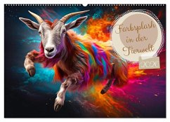 Farbsplash in der Tierwelt (Wandkalender 2026 DIN A2 quer), CALVENDO Monatskalender