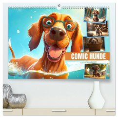 Comic Hunde (hochwertiger Premium Wandkalender 2026 DIN A2 quer), Kunstdruck in Hochglanz Comic Hunde (hochwertiger Premium Wandkalender 2026 DIN A2 quer), Kunstdruck in Hochglanz