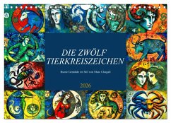 Cover Die zwölf Tierkreiszeichen (Wandkalender 2026 DIN A4 quer), CALVENDO Monatskalender