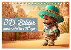 3D Bilder nach Art der Maya (Tischkalender 2026 DIN A5 quer), CALVENDO Monatskalender