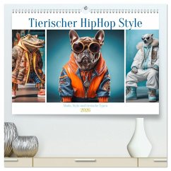 Cover Tierischer HipHop Style (hochwertiger Premium Wandkalender 2026 DIN A2 quer), Kunstdruck in Hochglanz