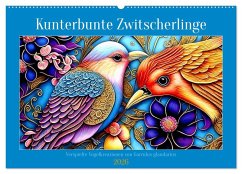 Cover Kunterbunte Zwitscherlinge (Wandkalender 2026 DIN A2 quer), CALVENDO Monatskalender