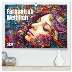 Cover Farbenfroh Weiblich (hochwertiger Premium Wandkalender 2026 DIN A2 quer), Kunstdruck in Hochglanz