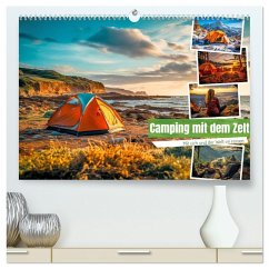 Camping mit dem Zelt (hochwertiger Premium Wandkalender 2026 DIN A2 quer), Kunstdruck in Hochglanz Camping mit dem Zelt (hochwertiger Premium Wandkalender 2026 DIN A2 quer), Kunstdruck in Hochglanz