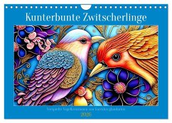 Cover Kunterbunte Zwitscherlinge (Wandkalender 2026 DIN A4 quer), CALVENDO Monatskalender