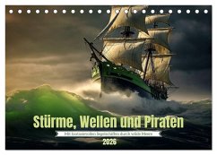 Cover Stürme, Wellen und Piraten (Tischkalender 2026 DIN A5 quer), CALVENDO Monatskalender