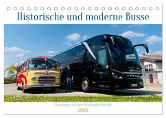 Cover Historische und moderne Busse (Tischkalender 2026 DIN A5 quer), CALVENDO Monatskalender