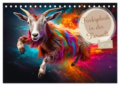 Farbsplash in der Tierwelt (Tischkalender 2026 DIN A5 quer), CALVENDO Monatskalender