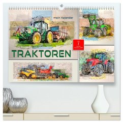 Traktoren - mein Kalender (hochwertiger Premium Wandkalender 2026 DIN A2 quer), Kunstdruck in Hochglanz