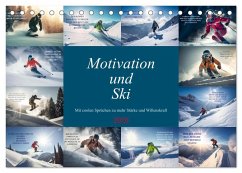 Cover Motivation und Ski (Tischkalender 2026 DIN A5 quer), CALVENDO Monatskalender