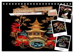 Japanische Stickerei - Hommage an die Ästhetik des Landes (Tischkalender 2026 DIN A5 quer), CALVENDO Monatskalender