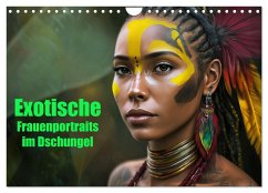 Cover Exotische Frauenportraits im Dschungel (Wandkalender 2026 DIN A4 quer), CALVENDO Monatskalender