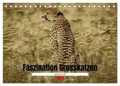 Cover Faszination Grosskatzen gemalt in Öl (Tischkalender 2026 DIN A5 quer), CALVENDO Monatskalender