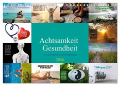 Cover Achtsamkeit Gesundheit mit coolen Sprüchen zum Wohlbefinden (Wandkalender 2026 DIN A4 quer), CALVENDO Monatskalender