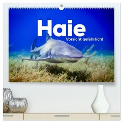 Haie - Vorsicht gefährlich! (hochwertiger Premium Wandkalender 2026 DIN A2 quer), Kunstdruck in Hochglanz