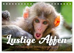 Cover Lustige Affen - hinreißende Schnappschüsse (Tischkalender 2026 DIN A5 quer), CALVENDO Monatskalender
