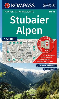 Cover KOMPASS Wanderkarte 83 Stubaier Alpen 1:50.000