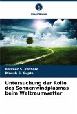 Untersuchung der Rolle des Sonnenwindplasmas beim Weltraumwetter Untersuchung der Rolle des Sonnenwindplasmas beim Weltraumwetter