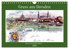 Cover Gruss aus Dresden - Historische Stadtansichten (Wandkalender 2026 DIN A4 quer), CALVENDO Monatskalender