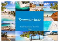 Traumstrände - Naturparadiese aus aller Welt (Tischkalender 2026 DIN A5 quer), CALVENDO Monatskalender