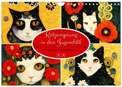Cover Katzensprung in den Jugendstil (Wandkalender 2026 DIN A4 quer), CALVENDO Monatskalender
