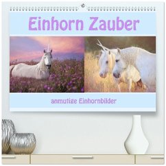 Cover Einhorn Zauber - anmutige Einhornbilder (hochwertiger Premium Wandkalender 2026 DIN A2 quer), Kunstdruck in Hochglanz