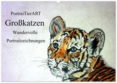 Cover PortraiTierART Großkatzen - Wundervolle Portraitzeichnungen (Wandkalender 2026 DIN A2 quer), CALVENDO Monatskalender