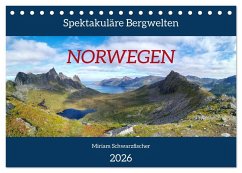 Spektakuläre Bergwelten Norwegen (Tischkalender 2026 DIN A5 quer), CALVENDO Monatskalender