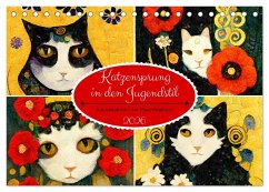 Cover Katzensprung in den Jugendstil (Tischkalender 2026 DIN A5 quer), CALVENDO Monatskalender