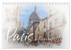 Paris à l'aquarelle (Tischkalender 2026 DIN A5 quer), CALVENDO Monatskalender