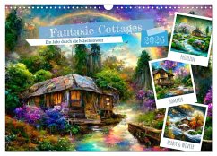 Cover Fantasie Cottages - Ein Jahr durch die Märchenwelt (Wandkalender 2026 DIN A3 quer), CALVENDO Monatskalender