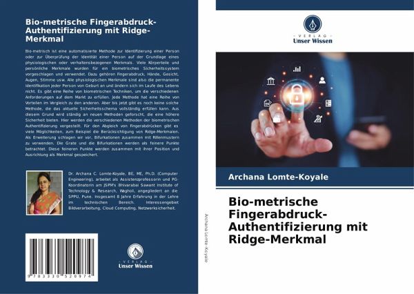 Bio-metrische Fingerabdruck-Authentifizierung mit Ridge-Merkmal Bio-metrische Fingerabdruck-Authentifizierung mit Ridge-Merkmal