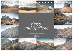 Cover Berge und Sprüche zur Motivation und Inspiration (Tischkalender 2026 DIN A5 quer), CALVENDO Monatskalender
