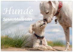 Cover Hunde Spruchkalender (Wandkalender 2026 DIN A2 quer), CALVENDO Monatskalender