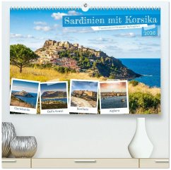 Sardinien mit Korsika (hochwertiger Premium Wandkalender 2026 DIN A2 quer), Kunstdruck in Hochglanz