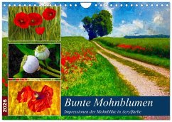 Cover Bunte Mohnblumen - Impressionen der Mohnblüte in Acrylfarbe (Wandkalender 2026 DIN A4 quer), CALVENDO Monatskalender
