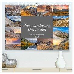 Bergwanderung Dolomiten rund um die Drei Zinnen (hochwertiger Premium Wandkalender 2026 DIN A2 quer), Kunstdruck in Hochglanz