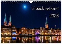 Cover Lübeck bei Nacht (Wandkalender 2026 DIN A4 quer), CALVENDO Monatskalender