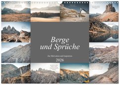 Cover Berge und Sprüche zur Motivation und Inspiration (Wandkalender 2026 DIN A3 quer), CALVENDO Monatskalender