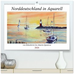 Norddeutschland in Aquarell (hochwertiger Premium Wandkalender 2026 DIN A2 quer), Kunstdruck in Hochglanz Norddeutschland in Aquarell (hochwertiger Premium Wandkalender 2026 DIN A2 quer), Kunstdruck in Hochglanz