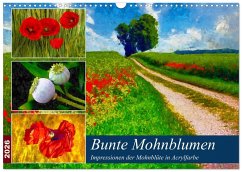 Cover Bunte Mohnblumen - Impressionen der Mohnblüte in Acrylfarbe (Wandkalender 2026 DIN A3 quer), CALVENDO Monatskalender