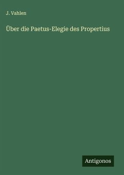 Cover Über die Paetus-Elegie des Propertius