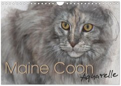 Maine Coon Aquarelle (Wandkalender 2026 DIN A4 quer), CALVENDO Monatskalender