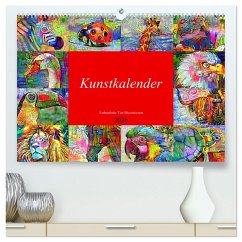 Cover Kunstkalender. Farbenfrohe Tier-Illustrationen (hochwertiger Premium Wandkalender 2026 DIN A2 quer), Kunstdruck in Hochglanz