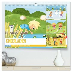 Cover KINDERLACHEN - Fröhlich durch das Jahr - Ein Kinderkalender (hochwertiger Premium Wandkalender 2026 DIN A2 quer), Kunstdruck in Hochglanz