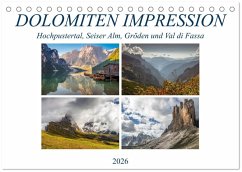 Dolomiten Impression, Hochpustertal, Seiser Alm, Gröden, Val di Fassa (Tischkalender 2026 DIN A5 quer), CALVENDO Monatskalender Dolomiten Impression, Hochpustertal, Seiser Alm, Gröden, Val di Fassa (Tischkalender 2026 DIN A5 quer), CALVENDO Monatskalender