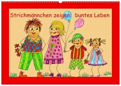 Strichmännchen zeigen buntes Leben (Wandkalender 2026 DIN A2 quer), CALVENDO Monatskalender Strichmännchen zeigen buntes Leben (Wandkalender 2026 DIN A2 quer), CALVENDO Monatskalender